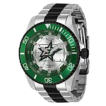 Relgio Masculino Invicta NHL Dallas Stars de 47mm em Ao com Design Preto e Prata - ZG-42249