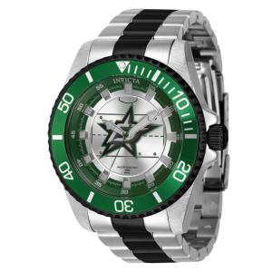 Relgio Masculino Invicta NHL Dallas Stars de 47mm em Ao com Design Preto e Prata - ZG-42249