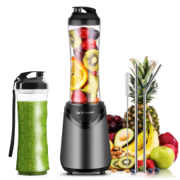 Liquidificador Portátil 550mL com Garrafa Esportiva, 300W, 110v, LA REVEUSE, Cinza