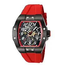 Relgio masculino automtico com pulseira JM - 44 mm. Vermelho 44649