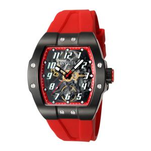 Relgio masculino automtico com pulseira JM - 44 mm. Vermelho 44649