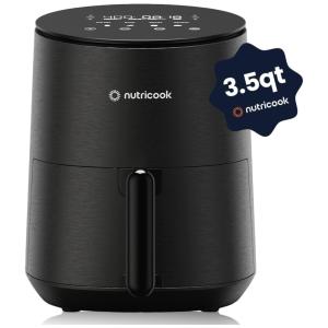 Air Fryer 3,5L com 8 Funções Predefinidas, Painel Digital de Vidro Temperado e Silenciosa, 110V 1500W, Nutricook, Preta