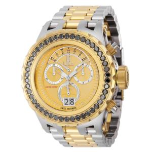 Caixa aberta Jason Taylor 0,19 quilates diamante suíço Ronda 8040.N calibre relógio masculino - 52 mm. Ouro. Aço