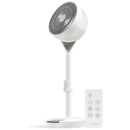 Ventilador Pedestal com Controle Remoto, Oscilação de 360 Graus e 12 Velocidades, 110V, IRIS USA, Branco