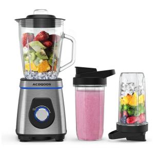 Liquidificador de Bancada com Jarra de Vidro 1.5L, 2 Velocidades, 7560W, 110v, ACOQOOS HAT9855 2021, Prateado