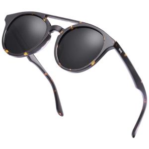 Vintage Polarizada Óculos De Sol para Mulheres. Designer De Estilo Clássico 100 Proteção UV400, ção leopardo lente escura, CARFIA CA5100