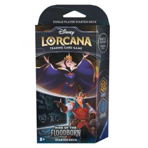 Jogo de Cartas Disney Lorcana Rise of the Floodborn TCG Starter Deck Âmbar e Safira para Crianças de 8 Anos ou Mais