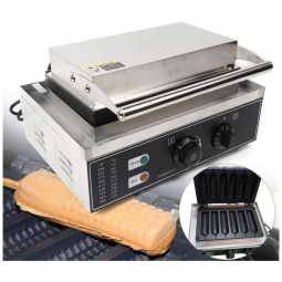 Máquina de Hot Dog Profissional Antiaderente até 6un Por Vez em Aço Inoxidável, 110V 1500W, LOYALHEARTDY, Prata