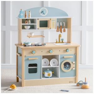 Cozinha Infantil em Madeira com Utensílios para Crianças Acima de 3 Anos, ROBUD WCF14, Azul