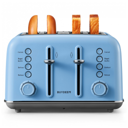 Adquira AGORA! Torradeira BUYDEEM DT640 4 Pães, Estilo Vintage em Aço Inox, Bagel e Muffin, Bandeja Retirável, 7 Níveis de Tostagem.