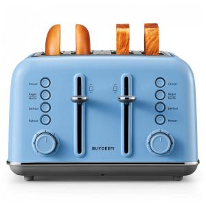 Adquira AGORA! Torradeira BUYDEEM DT640 4 Pães, Estilo Vintage em Aço Inox, Bagel e Muffin, Bandeja Retirável, 7 Níveis de Tostagem.