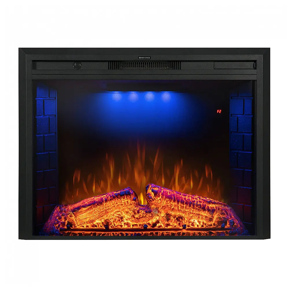 Lareira Elétrica de Embutir A62x78L com Proteção contra Superaquecimento e Chamas Ajustavel, 110V 1500W, Benrocks, Preta