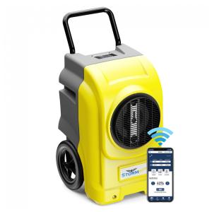 Desumidificador Industrial de 127 Litros para Ambientes Amplos com Bomba e Mangueira de Drenagem, AlorAir, Amarelo