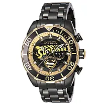 Relógio Masculino Analógico de Quartzo 50mm, Invicta DC Comics Superman 43559, Preto