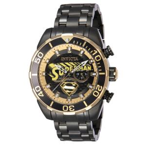 Relógio Masculino Analógico de Quartzo 50mm, Invicta DC Comics Superman 43559, Preto