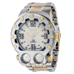 Relógio Masculino Automático Reserve Bolt Magnum Tria Swiss Ronda R150 calibre, Invicta 37559, Prata e Dourado