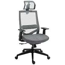 Cadeira de Escritório Ergonômica e Assento Ajustável até 136 KG, Vinsetto, Cinza