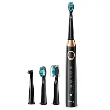 Escova Dental Elétrica Sonic 5 Modos 4 Cabeças, DNSLY TB 508, Preto