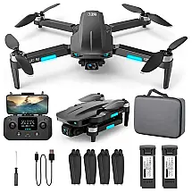 Drone com Camera transmissão WIFI 5G 4K e Estojo de Transporte, NMY, Preto