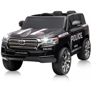 Carro Elétrico Infantil a Bateria Policial com Controle Remoto, Faróis de LED e Portas Duplas, 12V, SXYCMY