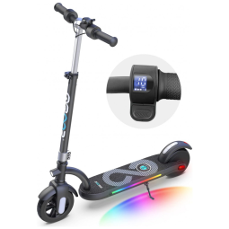 Patinete Elétrico para Crianças de 8 a 12 anos com Luzes LED, Peso Max 80kg, Gyroor, Preto