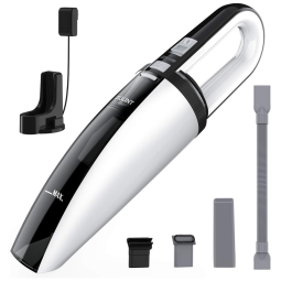 Aspirador de Pó Automotivo Portátil Leve Recarregável e Suporte para Carro Residência Baixo Ruído, ZIGLINT Y8, Branco