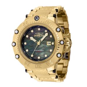 Relgio masculino Subaqua Swiss Ronda R150 calibre automtico com mostrador em madreprola - 52 mm. Ouro. Preto 40069