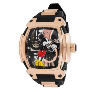 Invicta Disney Edição Limitada Mickey Mouse Mecânico Relógio Masculino 53mm, Preto, Ouro Rosa 44069