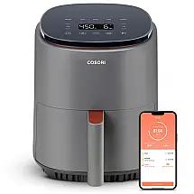Fritadeira Elétrica AirFryer 4L de Capacidade e Painel de Controle Digital e Temporizador, 1700W, 110v, COSORI CAF LI401S, Cinza