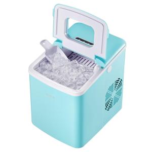 Máquina de Gelo NOVETE, Portátil, Produz 13kg, Dia 9 Cubos, 6 min, Azul Claro 110V