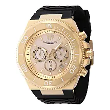 Relgio masculino TechnoMarine Manta Ocean com madreprola - 48 mm, preto e elegante.