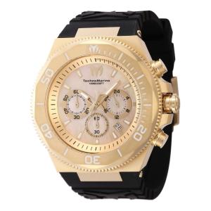 Relgio masculino TechnoMarine Manta Ocean com madreprola - 48 mm, preto e elegante.
