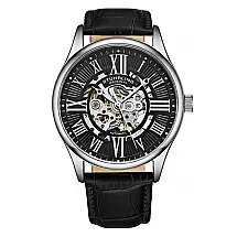 Relógio Stuhrling M18279 - 42mm, Resistente à Água 5 ATM, Pulseira de Couro Legítimo de Jacaré