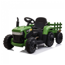Trator Elétrico Infantil a Bateria 12V com Motor Duplo e Luzes LED, para 3 a 6 Anos, TOBBI, Verde