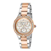 Relógio Feminino Angel com Mostrador em Madrepérola, Invicta 40379, Prata e Ouro Rosa
