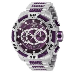 Relógio Masculino Analógico de Quartzo 50mm, Invicta Speedway 40779, Prata e Roxo