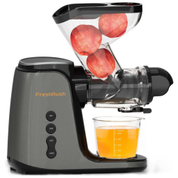 Centrifuga de Frutas com Calha de Alimentação Dupla Grande de 9 cm e 3 Modos de Mastigação, 110V 200W, FreshRush, Cinza