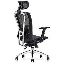 Cadeira de Escritório Ergonômica em Malha Respirável com Apoio Lombar, Cedric, Preta