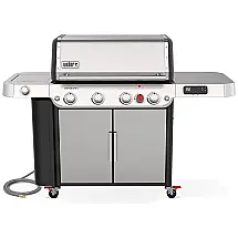Churrasqueira a Gás Natural Inteligente, Aço Inoxidável, Weber Genesis SPX 435 Premium, Preta e Prata