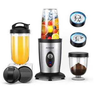 Mini Liquidificador Portátil 300mL em Aço Inoxidável, 850W, 110v, ACEZOE SBL365AB, Prateado