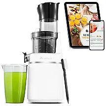 Centrífuga de Frutas 900mL de Mastigação Lenta com Bocal de Alimentação Largo, Motor Silencioso e Função Reversa, 200W,110v, Aobosi, Branca