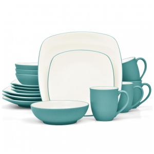 Aparelho de Jantar para Todas as Ocasiões, Elegância e Sofisticação para Sua Mesa com 16 Peças, Formato Quadrado e Material de Cerâmica