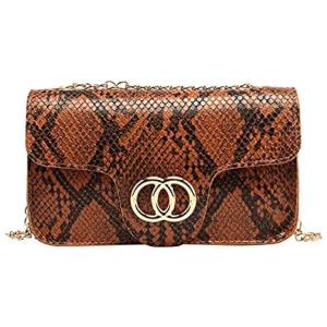 Bolsa Feminina de Ombro com Alça de Corrente Dourada, FONETTOS, Marrom escuro