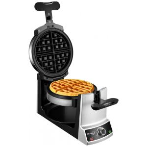 Máquina de Waflle Rotativa Antiaderente com Controle de Temperatura 1000W, 110v, KITIDEA M601A, Preto