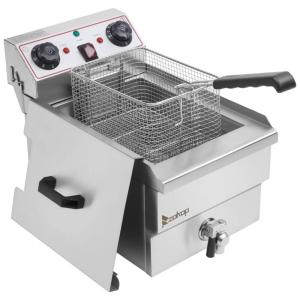 EH101V Fritadeira Elétrica Industrial a Óleo 8L com Controle de Temperatura, 1700W, Aço Inox, 110v, ZOKOP, Prateado