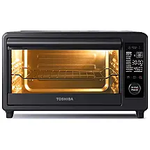 Forno Elétrico Toshiba TL2-AC25CZA(GR) 25L Cinza 1750W Air Fry Digital 6 em 1 Convecção 9 Programas LCD 3 Prateleiras 110V Porta Inox