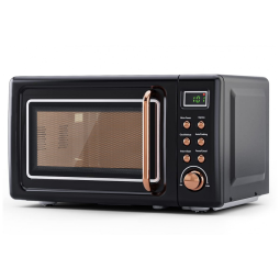 Micro Ondas Retrô de Bancada com 8 Configurações 700W, 110v, SIMOE AMSE171MOGD NEW, Preto