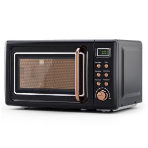 Micro Ondas Retrô de Bancada com 8 Configurações 700W, 110v, SIMOE AMSE171MOGD NEW, Preto