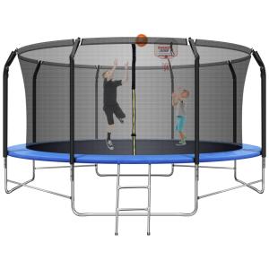 Cama Elastica Capacidade até 370 kg e Tamanho 4 Metros, LUKDOF, Azul