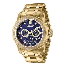 Relógio Masculino Pro Diver 0,76 quilates com Diamante, Invicta 37989, Dourado e Azul